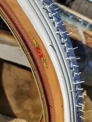 New Set GT Tires 20 x 1.75 White/Tan Lp-5 bmx bike old school dyno performer nib