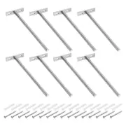 8Pcs 8 Inch Wall Mounting Floating Shelf Bracket Blind Shelf Support, Silver