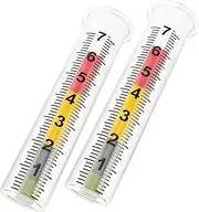 2pcs Rain Gauge Test Tube Outdoor Yard Garden Deck Measurement Tool Accurate Scale Freeze Proof Weatherproof