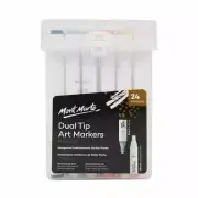 Mont Marte Dual Tip Alcohol Art Markers 24pc in Case Colourful Pen Drawing