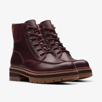 BNIB Clarks Ladies ORIANNA MID Burgundy Leather Ankle Boots Size UK 5/38