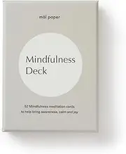 Mal Paper Mindfulness Meditation Card Deck - 52 Pack | Great for Mindfulness Challenge, Mantras, Meditation Tools, Inspirational Cards and as a Positive Thinking Tool