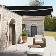 CHARMMA Freestanding Manual Retractable Awning 300x250 cm Anthracite,Window & Door Awnings 47.42KG-3069499