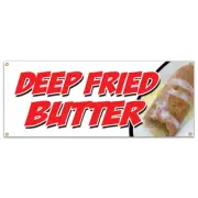 DEEP FRIED BUTTER BANNER SIGN balls on a stick dipped flavored glazed