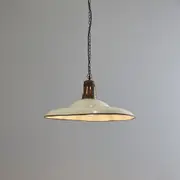 Zetland 1 Light Iron Dish Pendant Large White - ZAF10252WH