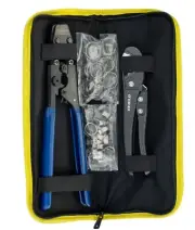 EFIELD Pex Cinch Crimping Tool & Pipe Cutter +40 SS Clamps with Canvas Bag