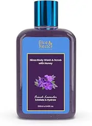 Blue Nectar French Lavender Face and Body Scrub and Body Wash with Honey for Deep Cleansing, Detan & Dirt removal from Neck, Knees, Elbows, Face, Scalp, Arms etc (10 herbs, 250ml)