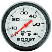 Autometer Phantom Boost Gauge Mechanical - 10 Feet, 0 - 60 PSI, 2 1/16 Inch, AU5705