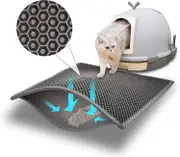 Cat Litter Mat Litter Tray Mat Of Large Size Double Layer Honeycomb Large Holes Design Waterproof Eva Material Bpa Free, Soft On Paws And Washable (61