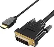 HD Video Interface to DVI Cable | 59 Inch Bi-Directional Transmission Cord - 1080P, Plug and Play Adapter Wire for Computer Monitor