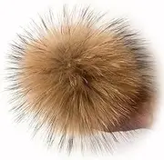Real Raccoon Fur Pompoms Fluffy Raccoon Fur Pom Pom Mink Fur Balls Fur Pompon for Knitted Skullies Hats Scarf with Buckle…