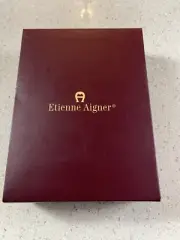 Etienne Aigner Leather Golf Ball Case 3 Balls 3 Tees Black Leather Carrying Case