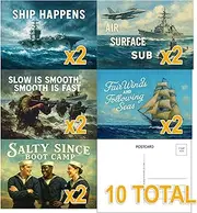 Healthy Surplus Navy Military Postcard - Large 5x7 - Ultra Premium Quality - 10 Pack (Bundle 2 Each)
