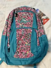 HIGH SIERRA LIGHTWEIGHT BACKPACK FLORAL PATTERN PINK TURQUIOSE SIZE LARGE NEW