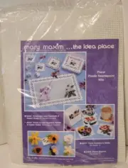 Mary Maxim Violets & Lace Coasters, Holder & Napkin Holder Needle Works Kits