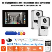 7inch TUYA 1080P WiFi Video Door Phone Intercom System With 1-monitor 2-camera*
