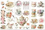 PLIGREAT 3 Sheets Rub on Transfer for Crafts Antiques Ceramic Cups Furniture Transfer Decals Floral Bird Rub on Stickers for Drawer Cabinet Ceramic Scrapbooking Crafts Decorative