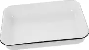 Happyyami Enamel Baking Pan Heat Resistant Non Stick Food Storage Tray for Baking Roasting Serving Easy to Clean for Bread Lasagne