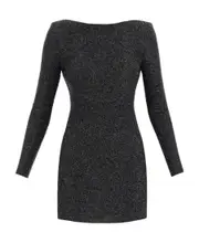 Saint Laurent Open Back Long-Sleeved Dress Black