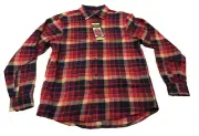 Orvis Heavyweight Flannel Mens Button Up Shirt Big Bear Pockets XXL Red