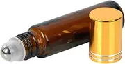 10ml Roll On Bottle Roller Bottles Thick Glass Empty Refillable Fragrance Perfume Essential Oil Rollerball Reusable Color Containers Stainless Steel Ball Amber For Home Travel Use Roll-on Pack 12X