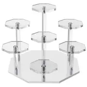 1 PCS Acrylic Risers Display Stand 7Tier Perfume Organizer and Cupcake7024