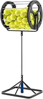 Tennis Balls Retriever Picker Hopper Roller Stand Trainer 80 Balls Storage