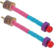 Parliky 2pcs Bird Perch for Parrots Sturdy Rope Paw Grinding Perch Sticks Safe and Textured Design for Parakeet Bird Cage Playtime Activities