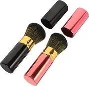 CRILSTYLEO 2pcs Telescopic Powder Makeup Brushes for Women Blush and Highlighter Tools Portable Cosmetic Brushes for Easy Application and Storage