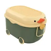 (Green Large)Toy Storage Box Multi Purpose Cute Duck Cover Plastic Clothes JJ