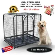 36" Dog Cage Crate Large Kennel Pet Cage Cat Puppy Metal Cage Playpen 4 Rounds