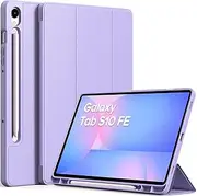 [EasyAcc] Case for Samsung Galaxy Tab S9 FE 10.9 Inch / S9 2023 11 Inch with S Pen Holder - Ultra Thin with Stand Function Slim PU Leather Protective Case Flower Purple