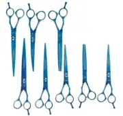 Grooming Shears Left Hand Blue Titanium Sharp High Performance Remarkable Value