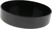HOMYL Japanese Ikebana Flower Vase -Round Shaped Plastic Suiban Pot Tray Container - Black 23cm