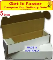 5 Boxes 800 Count Cardboard Trading Card Storage Box MTG Yugioh Pokemon AFL NBA