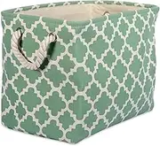 DII Polyester Container with Handles, Lattice Storage Bin, Medium, Bright Green