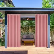 TRAGLO Outdoor Curtains for Patio Privacy Grommet Blackout Curtains Waterproof Thermal Insulated Drapes for Gazebo, Porch, Pergola, Cabana(2 Panel)(Pink,H320xW182 cm(Pack of 2))