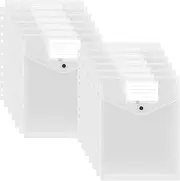 Colacoo A4 Binder Pockets, 11 Holes Clear Plastic Binder Envelopes with Snap Closure & Label Pocket, Office School Supplies, Letter Size, 12 Pack