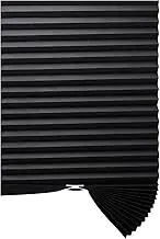 No Drill Blinds for Window | Full Black-Out Window Coverings Shades | Non-Woven Fabric Cordless Sunshade Blocking Blinds | Cordless Cellular Shades No Tools for Car Hotel (Black)