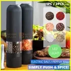 Electric Salt Pepper Grinder Mill Shaker One Touch Push Button LED Light Battery