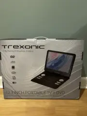 Trexonic 13.3 Inch Portable TV+DVD Player LCD Screen 1280 x 800 Black