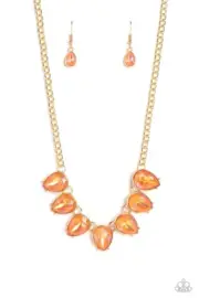 Paparazzi Flirty Dancing Orange Necklace NWT