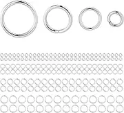 ALEXCRAFT Silver Jump Rings for Jewelry Making: 900Pcs Open Jump Rings 4 mm 6 mm 8 mm 10 mm Jewelry Jump Rings Bulk in Assorted Sizes