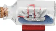 BRIGHTFUFU Ocean Theme Drift Bottle with Ship Model Nautical Decoration for Home Unique Present Keepsake Versatile Desktop Ornament for Boys Style Souvenir