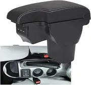 Arm Storage Box for N&issan for Juke for I&nfiniti ESQ Car Armrest 2010-2019 Parts USB Armrest Box Armrest Storage Box(B3 White Line Corium)