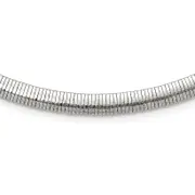 Stainless Steel Chisel Polished 6mm 18 Inch Omega Necklace