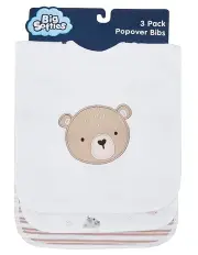 [Big Softies] Popover Bibs Bear 3 Pack in Assorted