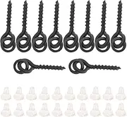 Bait Screws 10Pcs With 20pcs Oval Rings Carp Rig Ring Stops Carp Fishing Tackle Hook ScrewGreen (White)