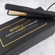 Silver Bullet Keratin 230 Titanium Gold Plates 25mm Hair Straightener & Bonus Ac