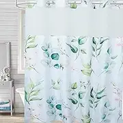 Shower Curtain Floral Shower Curtain Waterproof Shower Curtain 71x74in Bathroom Curtains No Hook Shower Curtain with Snap-in Liner Washable Bath Curtain Double Layers Bath Tub Curtains for Ho